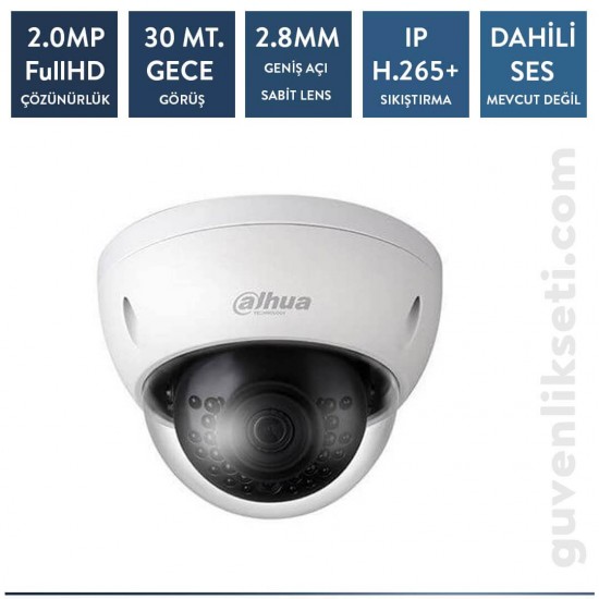 Dahua IPC-HDBW1230E-S-0280B-S4 2 MP H.265+ IR Dome Kamera(30m IR)